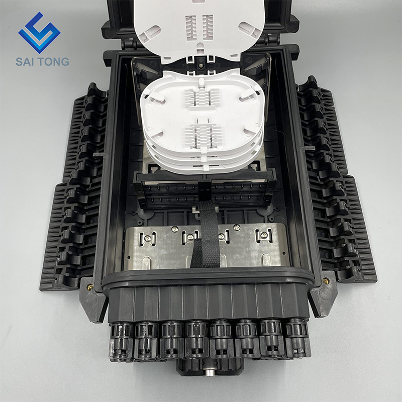 IP68 2/24 portar fiberfördelningslåda fiberoptisk utrustning skarvförslutning PP+GF PA66 96 kärna väggstång monterad utomhuskapsling