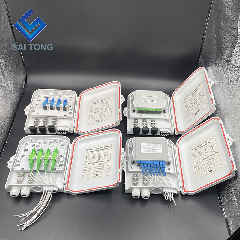 China Factory 48 kärna ftth box plc splitter 4 bricka optisk distributionslåda 2 i 8 portar NAP för fiberoptisk utrustning