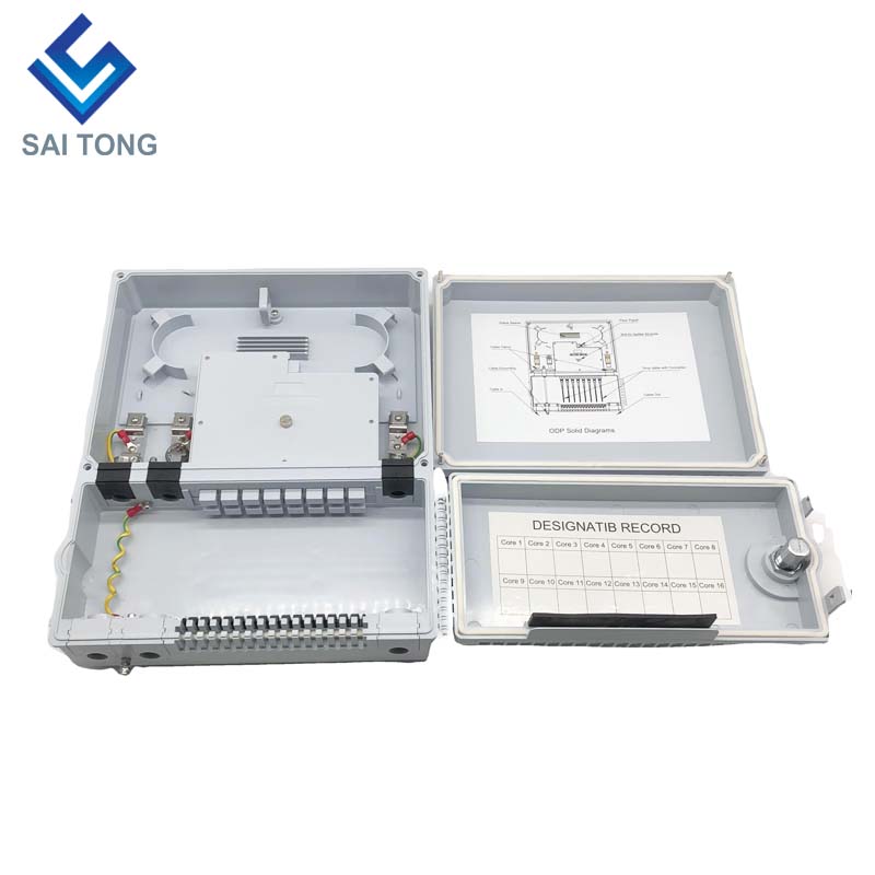 Indonesien stil med två dörrar 3 i 16 ut fiber distributionslåda 16 kärnor 2 st 2*8 Plc Splitter optisk distributionspunkt