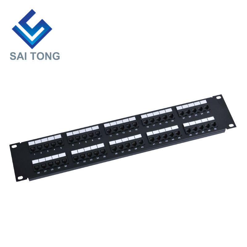 2U 19'' 50 Ports RJ11 Krone Jackor, Stålfäste Cat3 Patch Panel Blank Oskärmad utp Cat3 RJ11 Patch panel