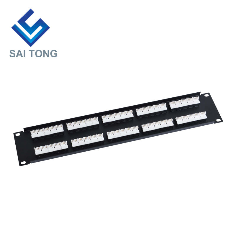 2U 19'' 50 Ports RJ11 Krone Jackor, Stålfäste Cat3 Patch Panel Blank Oskärmad utp Cat3 RJ11 Patch panel