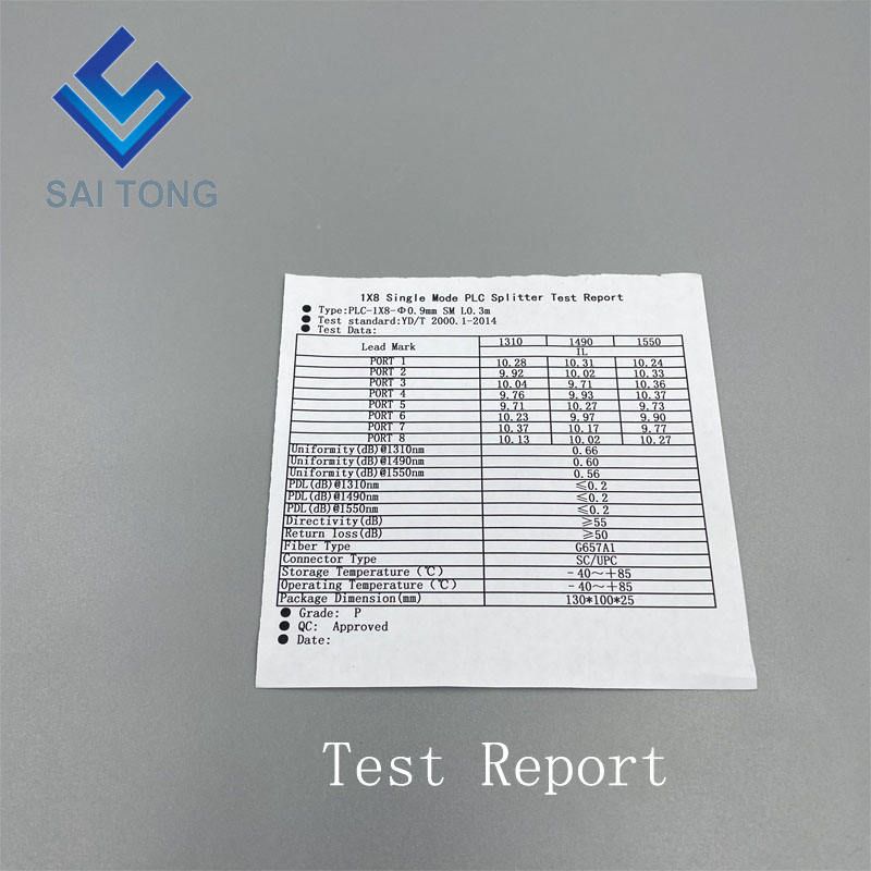 1:4 SC/UPC Rack Mount Plc Splitter ABS Box SC UPC Connectors Cassette Type 1X4 Optical Fiber Splitter