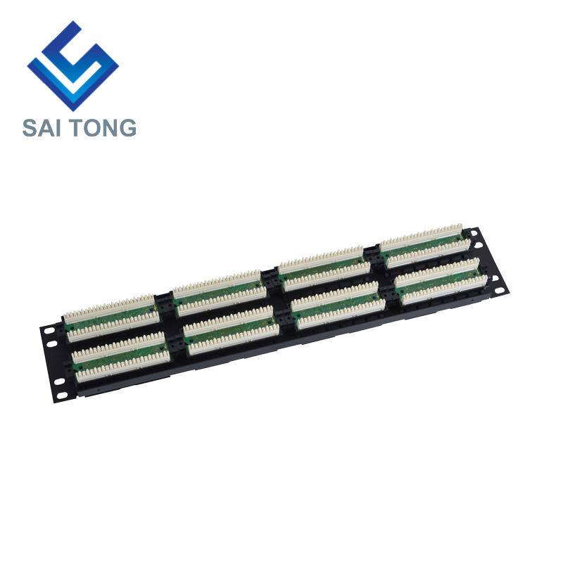 2U 19'' 48 Portar RJ45 Krone Jackor, Stålfäste Cat6 Patch Panel Blank Oskärmad utp Cat5e CAT6 CAT6A RJ45 Patch