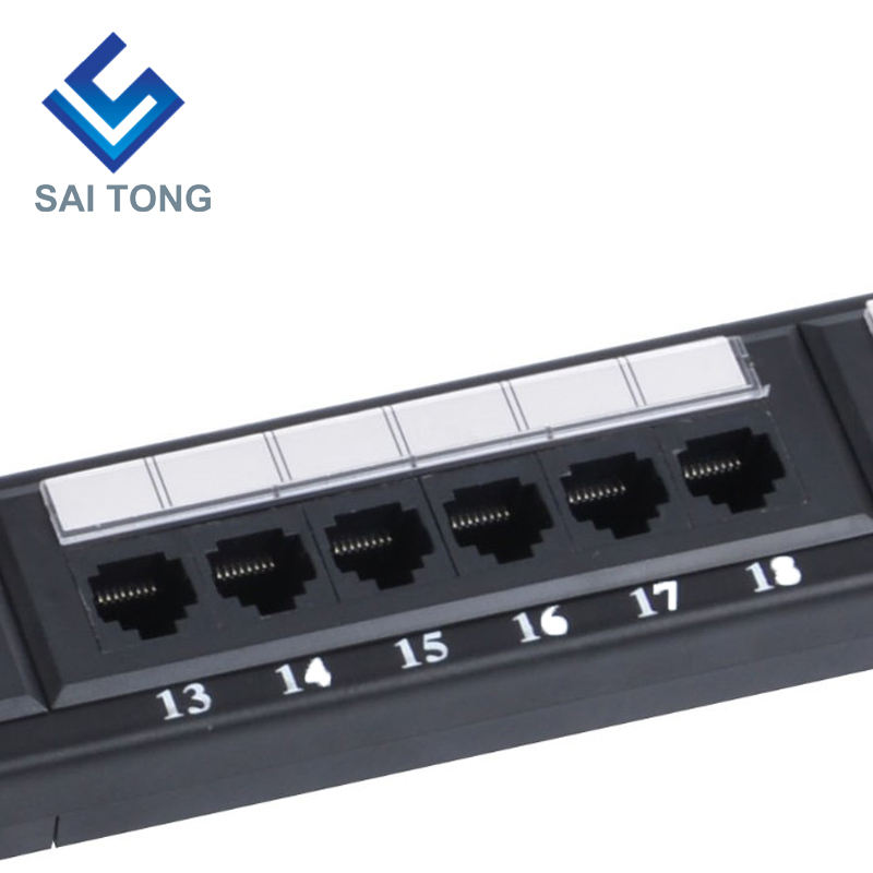 1U 19'' 24 portar RJ45 Krone Jackor, Stålfäste Cat5e Patch Panel Blank Oskärmad utp Cat5e CAT5 CAT6 RJ45 Patch panel