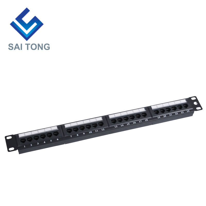 1U 19'' 24 portar RJ45 Krone Jackor, Stålfäste Cat5e Patch Panel Blank Oskärmad utp Cat5e CAT5 CAT6 RJ45 Patch panel