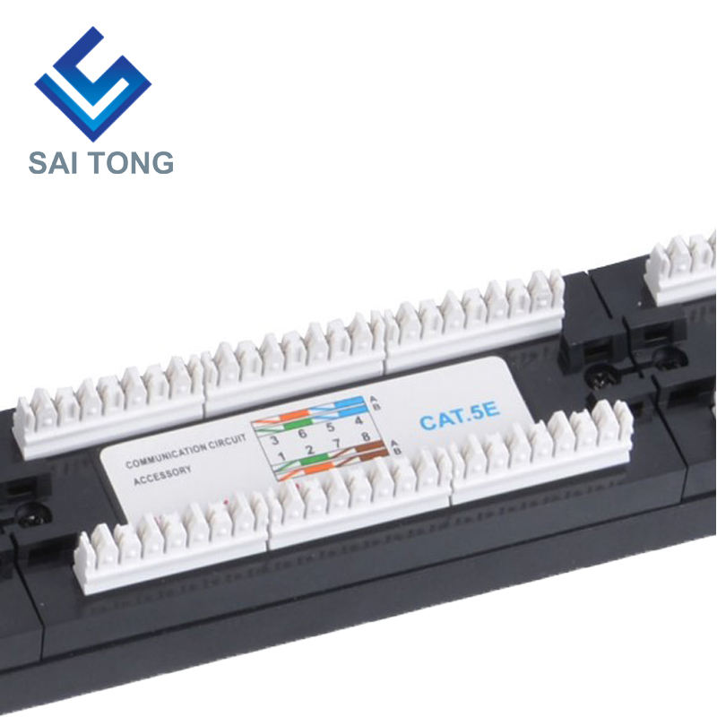 1U 19'' 24 portar RJ45 Krone Jackor, Stålfäste Cat5e Patch Panel Blank Oskärmad utp Cat5e CAT5 CAT6 RJ45 Patch panel