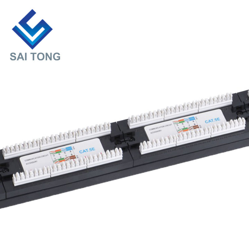 1U 19'' 24 portar RJ45 Krone Jackor, Stålfäste Cat5e Patch Panel Blank Oskärmad utp Cat5e CAT5 CAT6 RJ45 Patch panel