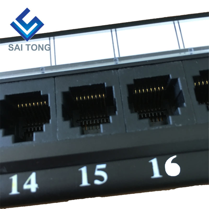 1U 19'' 24 portar RJ45 Krone Jackor, Stålfäste Cat5e Patch Panel Blank Oskärmad utp Cat5e CAT5 CAT6 RJ45 Patch panel