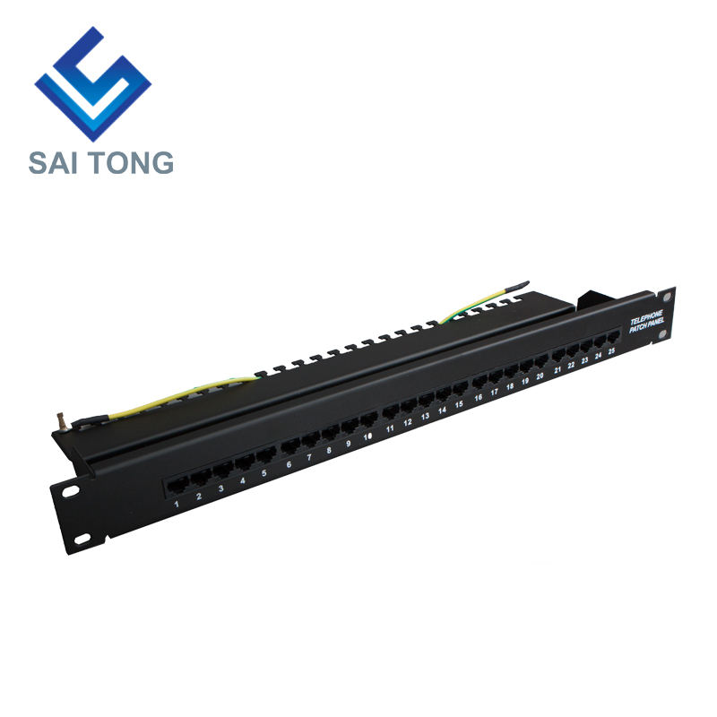 1U 19'' 25 Ports RJ45 Krone Jackor, Stålfäste Cat6 Patch Panel Blank Oskärmad utp Cat5e CAT5 RJ45 Patch panel