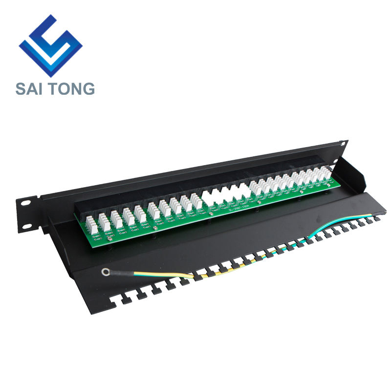 1U 19'' 25 Ports RJ45 Krone Jackor, Stålfäste Cat6 Patch Panel Blank Oskärmad utp Cat5e CAT5 RJ45 Patch panel