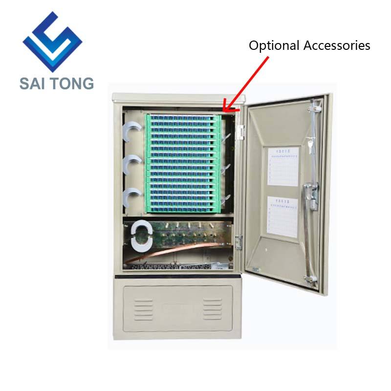 SaiTong FTTH 144 Core korskopplingsskåp av telekomutrustning SMC utomhus vattentät IP55 144 kärna fiberoptiska skåp ODF