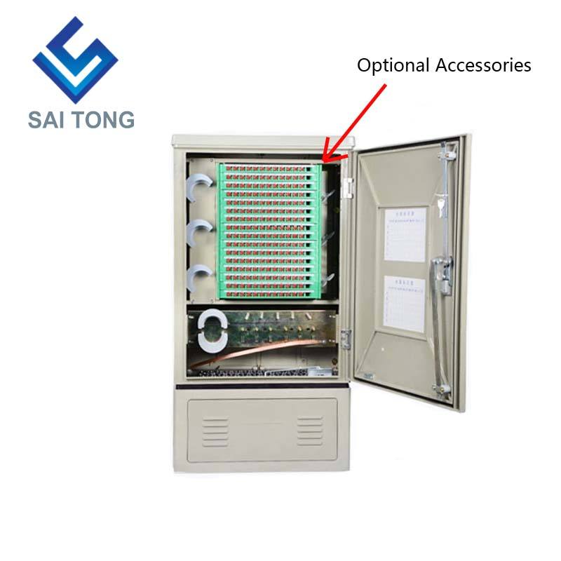 SaiTong FTTH 144 Core korskopplingsskåp av telekomutrustning SMC utomhus vattentät IP55 144 kärna fiberoptiska skåp ODF