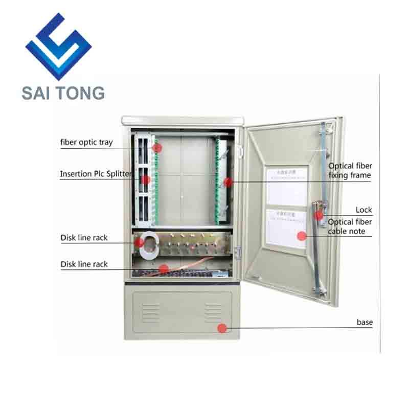 SaiTong FTTH 144 Kärnfiberdistributionsnavskåp SMC Material vattentätt utomhusåtkomst 144 fiberoptiskt skåp