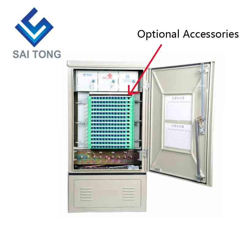 SaiTong FTTH 144 kärna optisk distributionsskåp utomhus vattentätt IP55 144 kärna fiberoptisk skåp ODF ODB